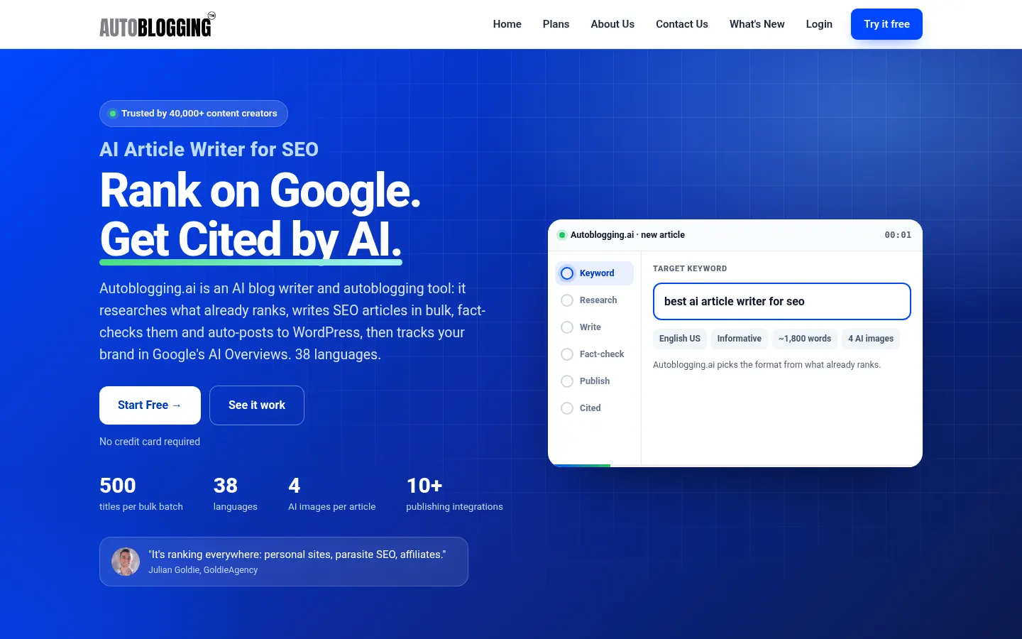 Autoblogging.ai screenshot 1