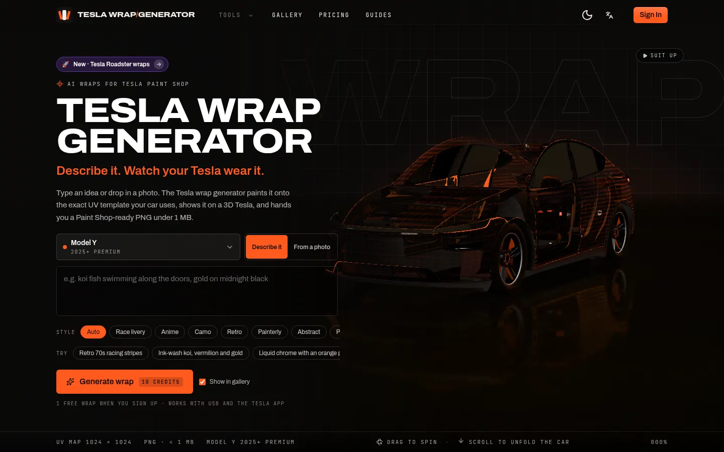 Tesla Wrap Generator screenshot 1
