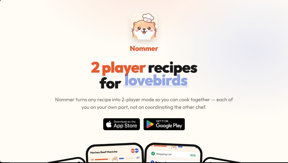 Nommer cook recipes together screenshot 1