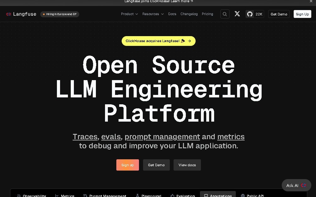 Langfuse screenshot 1