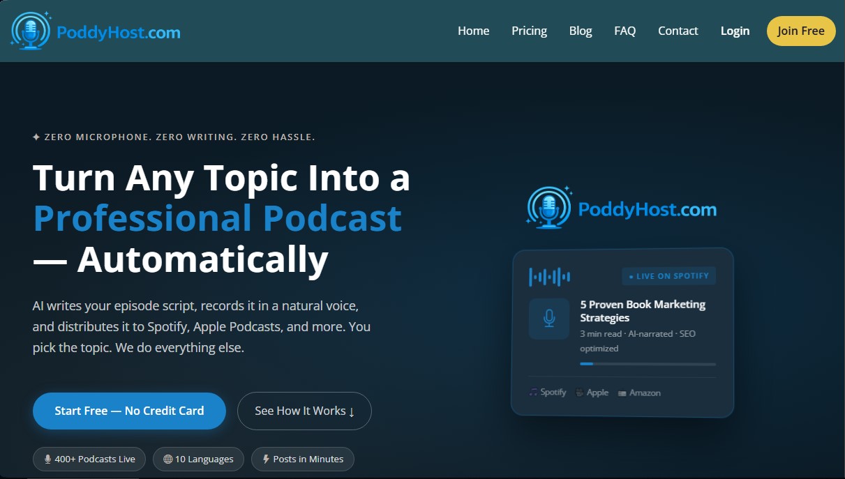 PoddyHost.com screenshot 1