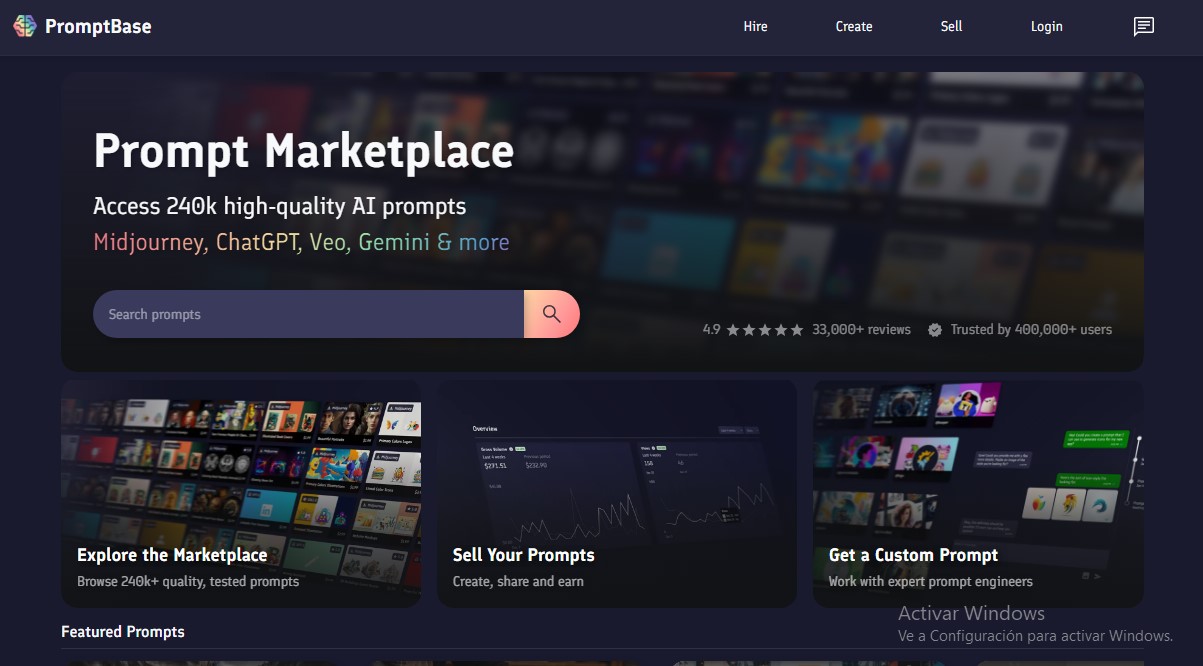 PromptBase screenshot 1