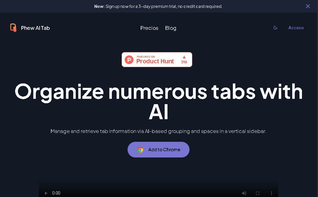 Phew AI Tab screenshot 1
