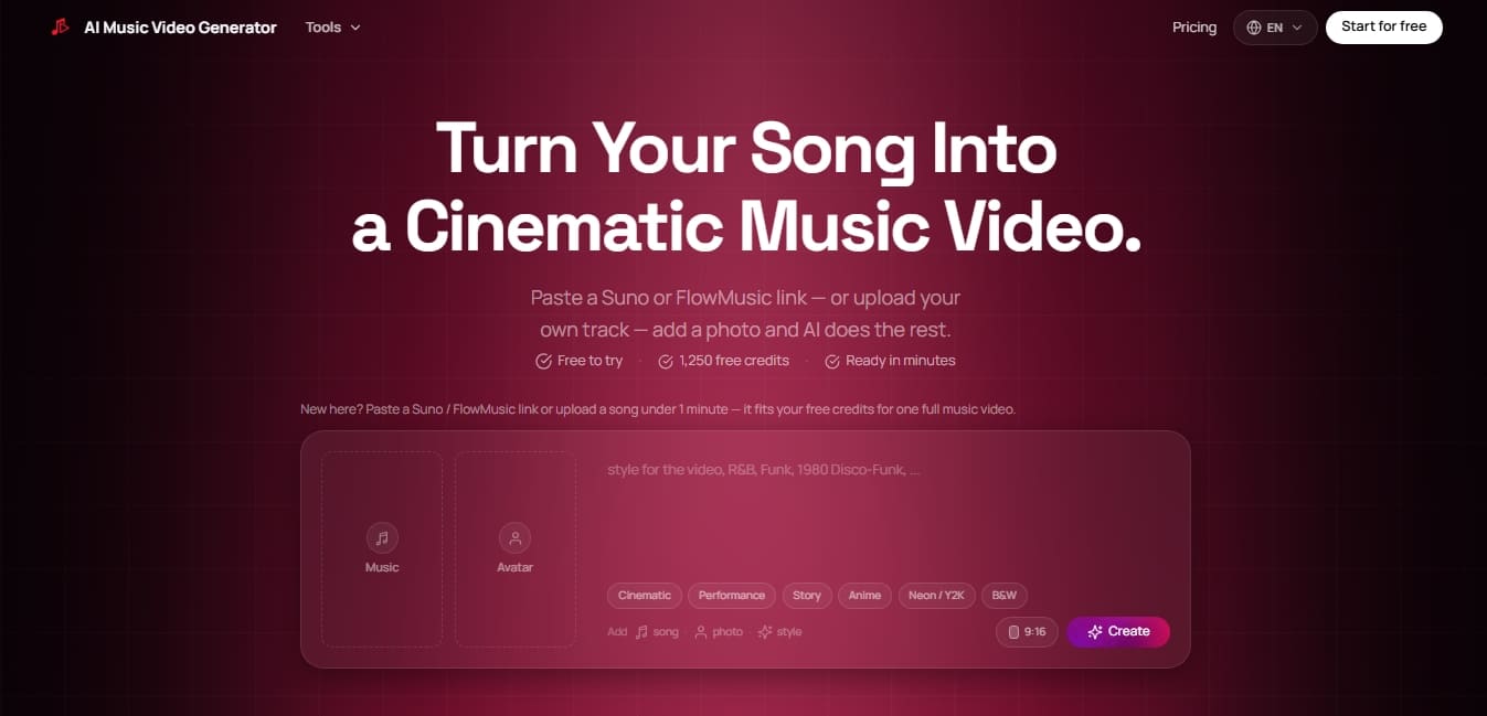 AI Music Video Generator screenshot 1