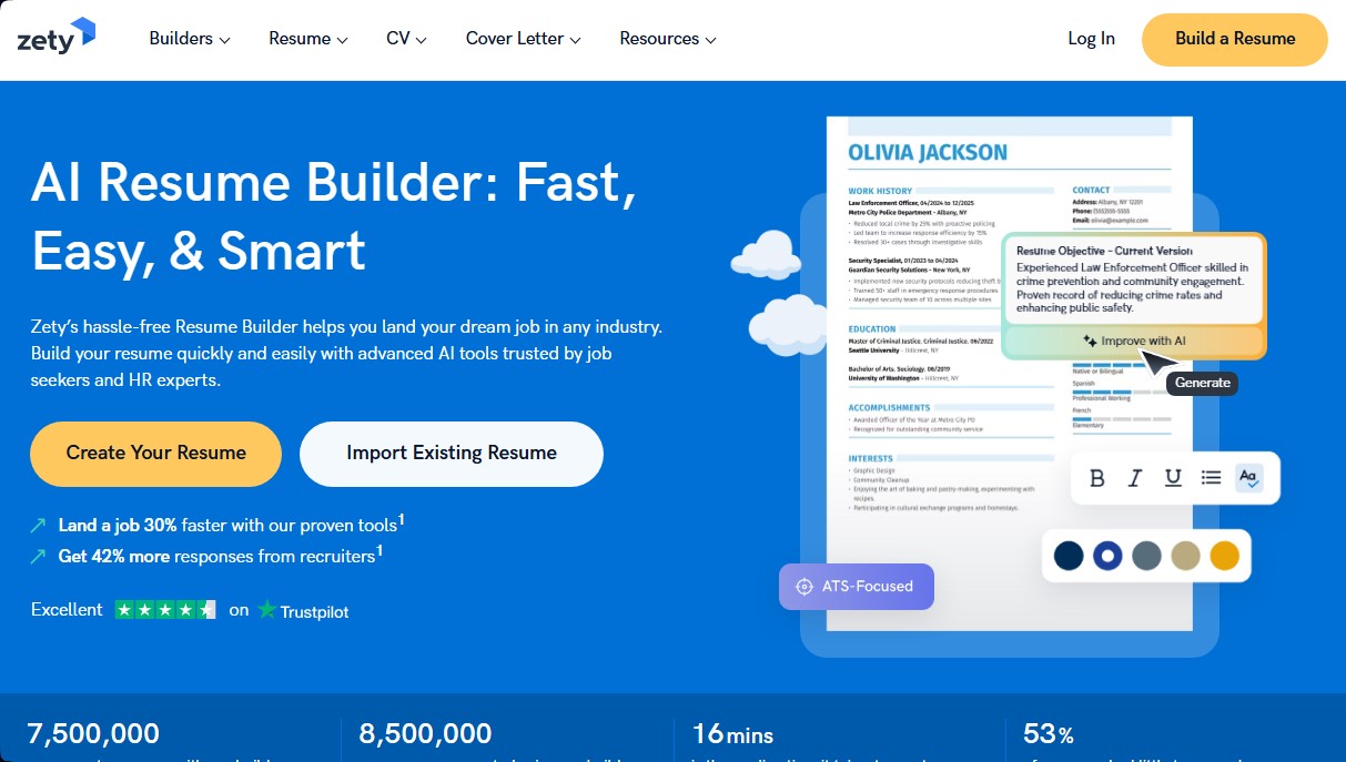 Zety Resume Builder screenshot 1
