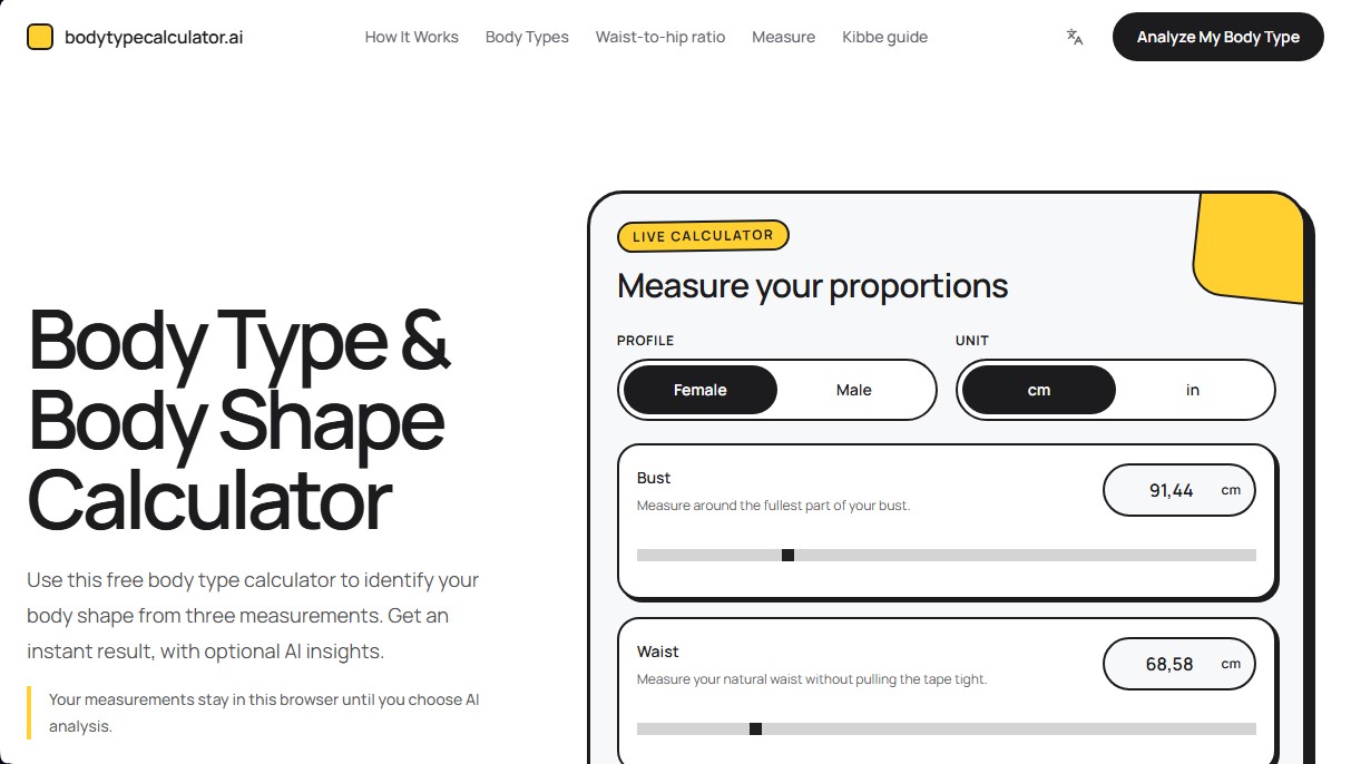 BodyTypeCalculator.ai screenshot 1