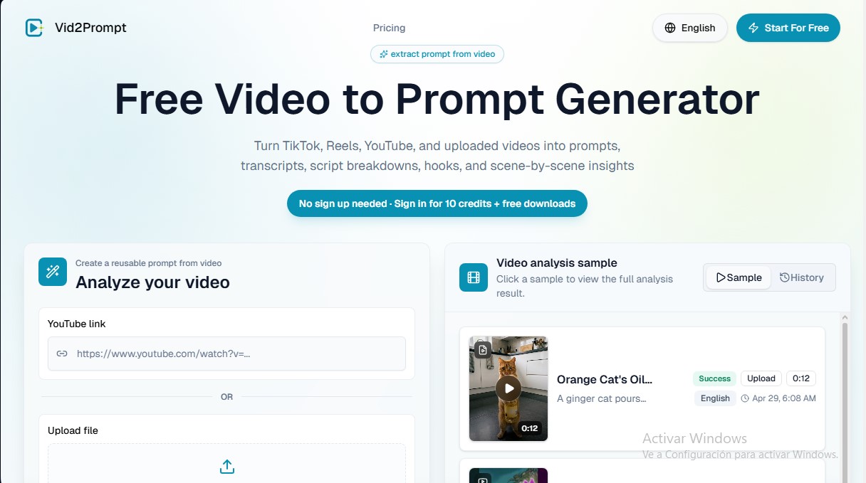Vid2Prompt screenshot 1