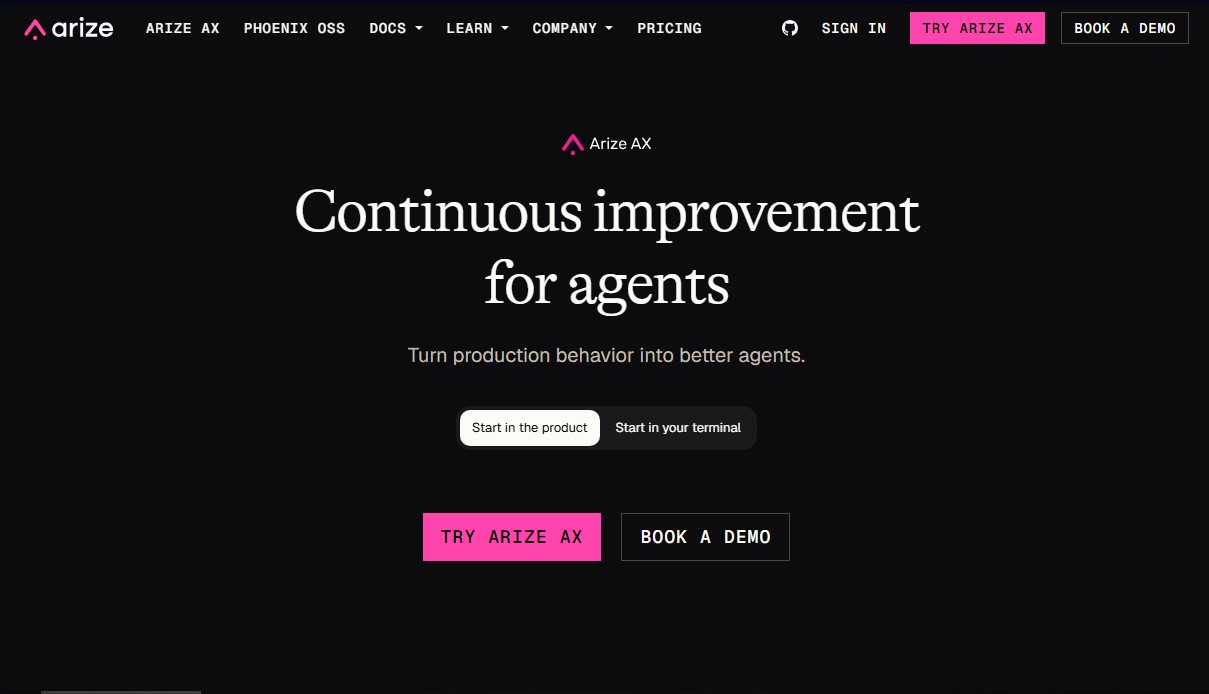Arize AX screenshot 1