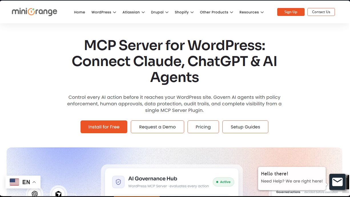 miniOrange MCP Server for WordPress screenshot 1