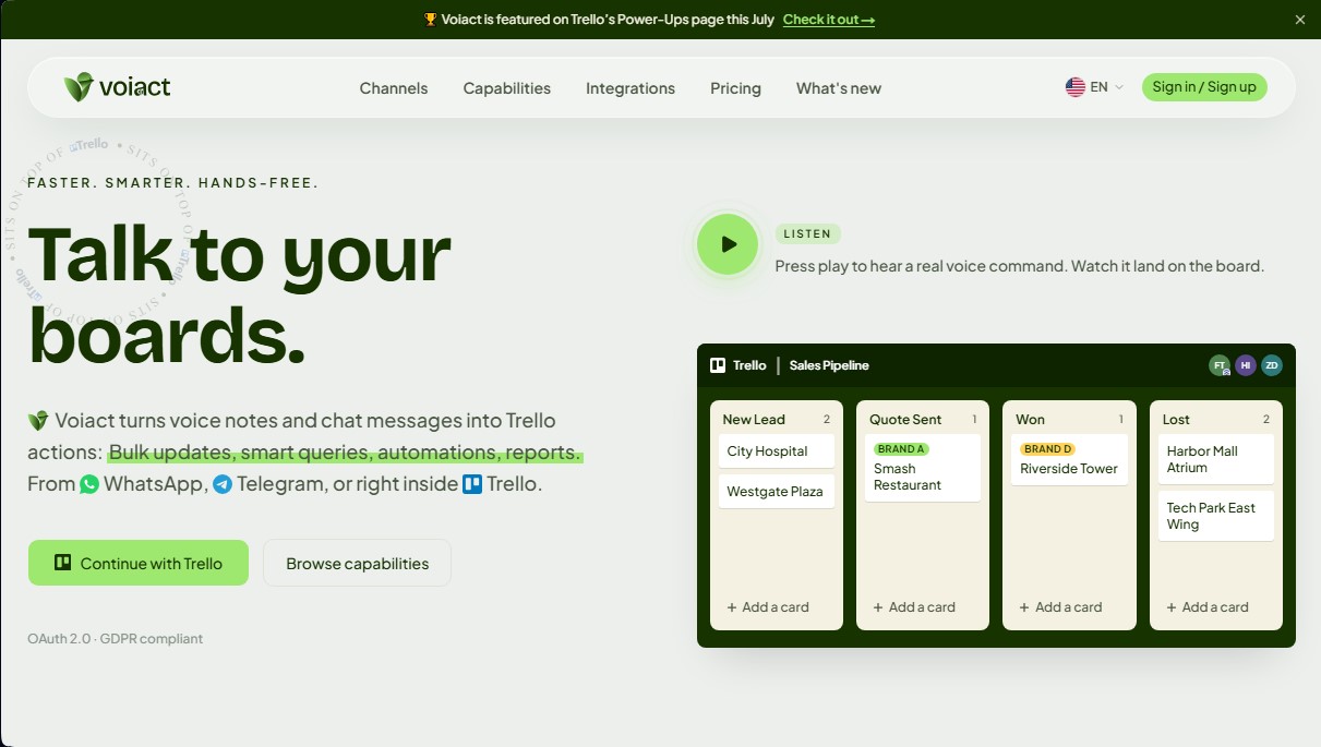 Voiact screenshot 1