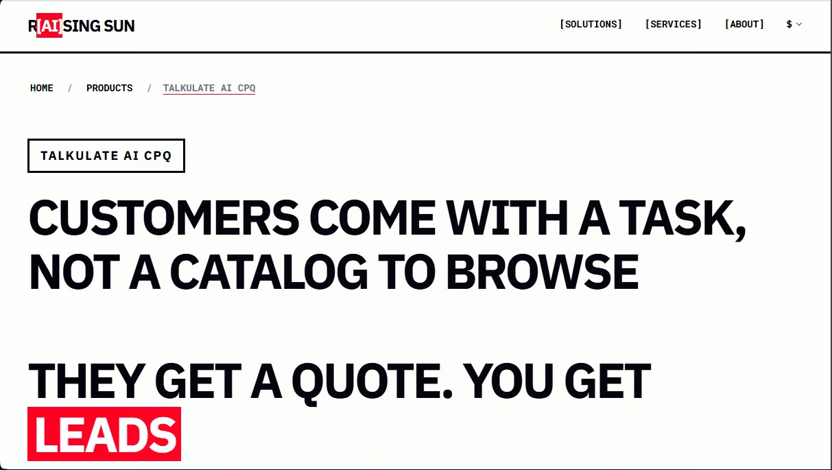 Talkulate AI CPQ screenshot 1