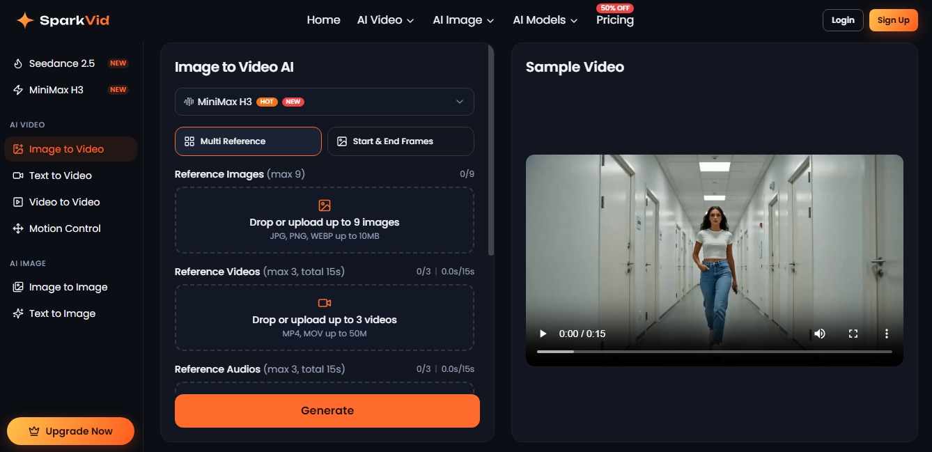 SparkVid | Image to Video AI Generator screenshot 1