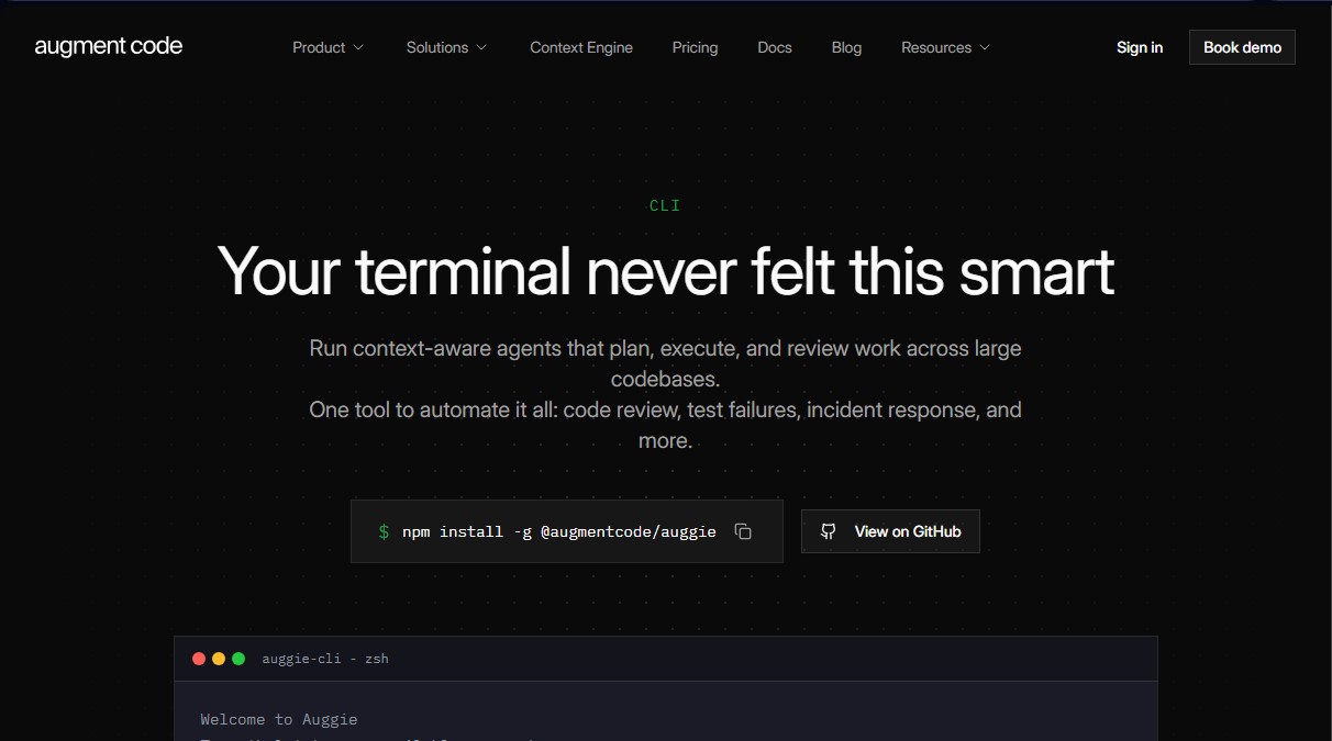 Auggie CLI screenshot 1