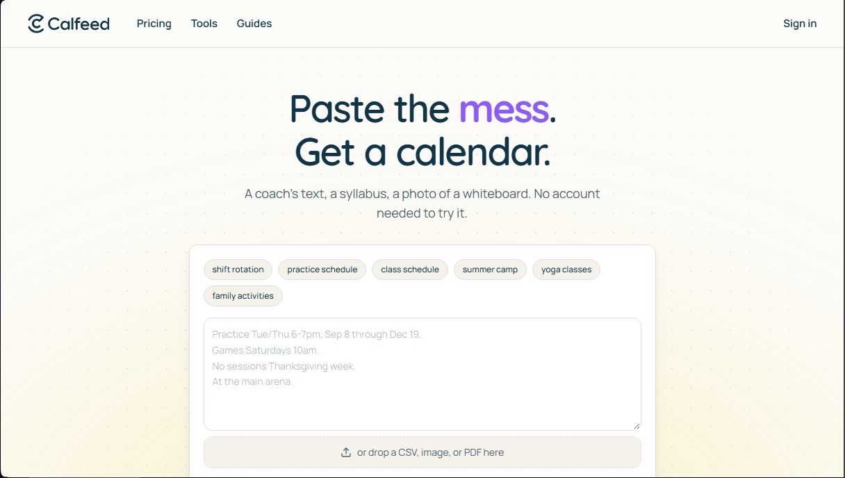 Calfeed screenshot 1
