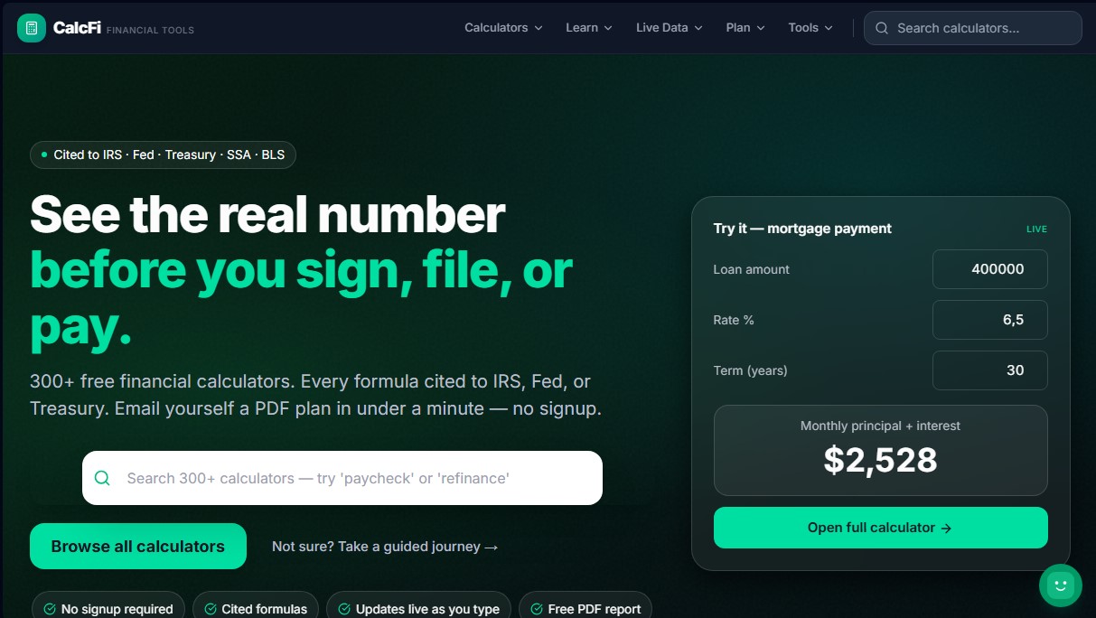CalcFi screenshot 1