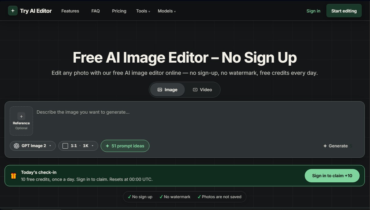 Try AI Editor screenshot 1