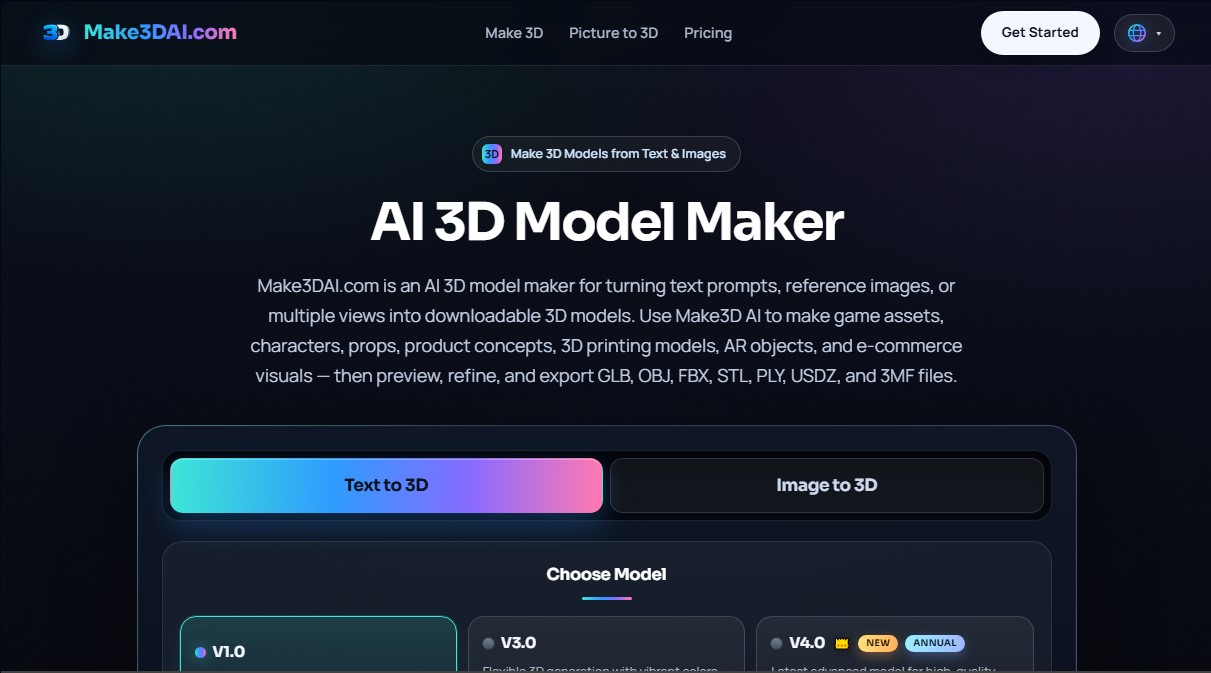 Make3DAI.com screenshot 1