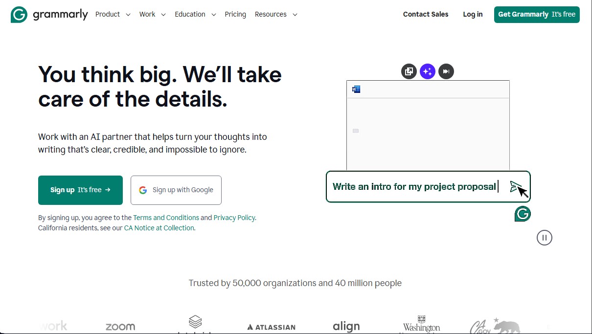 Grammarly screenshot 1