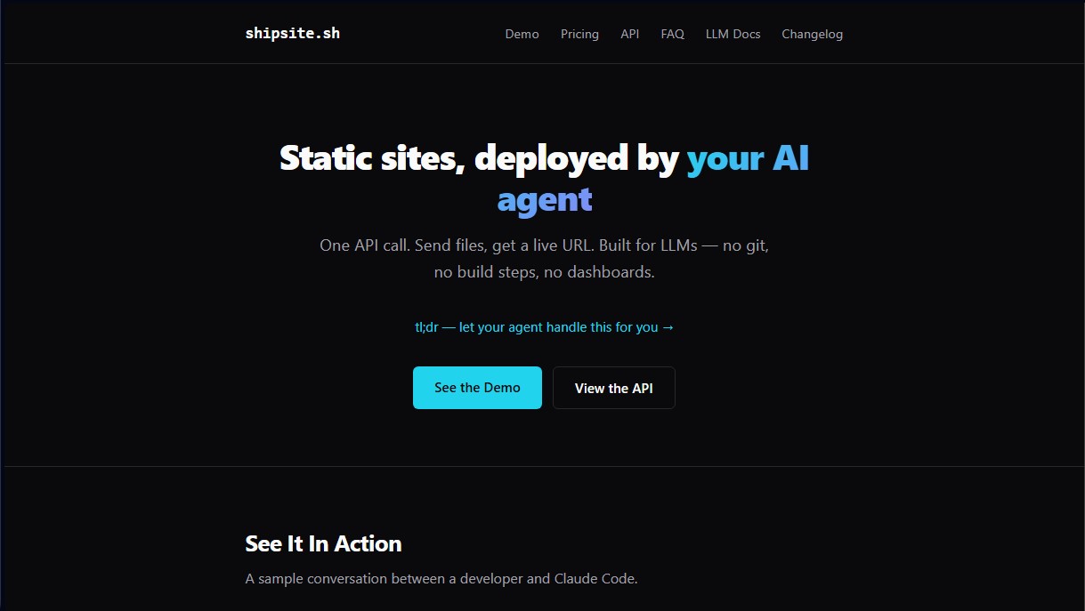 shipsite.sh screenshot 1