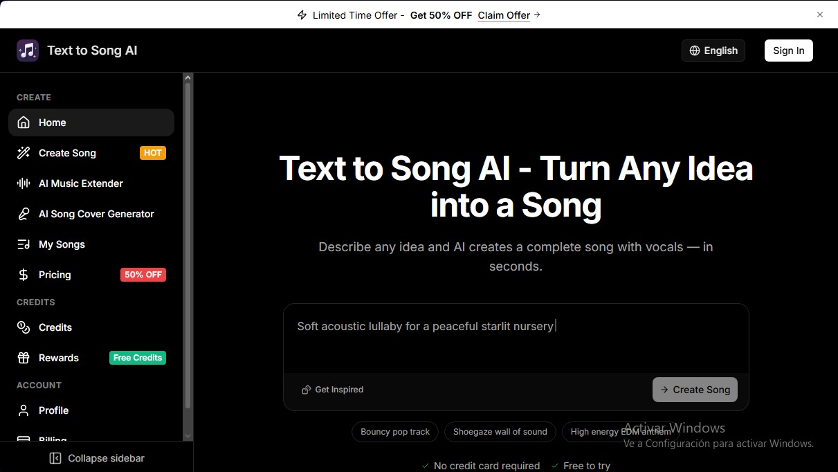 Text to Song AI screenshot 1