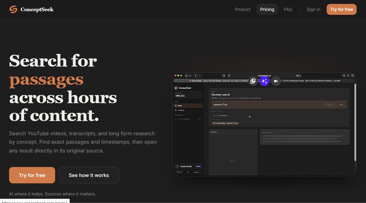 ConceptSeek screenshot 1