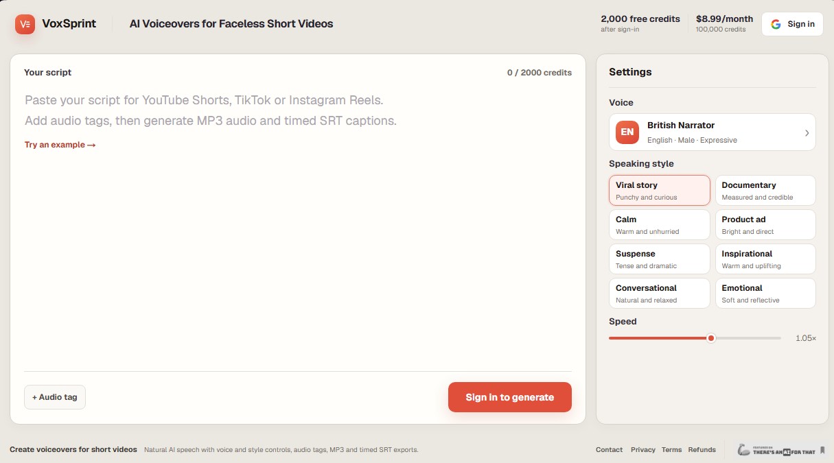 VoxSprint screenshot 1