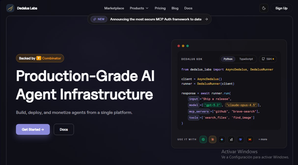 Dedalus Labs screenshot 1