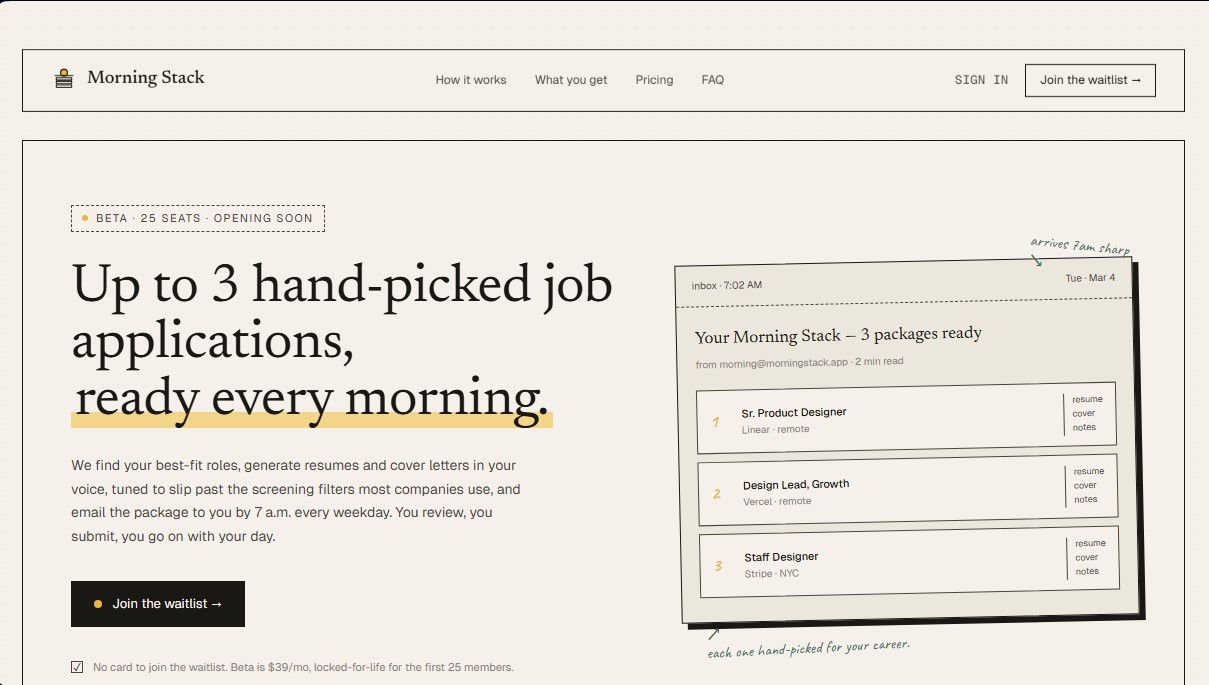 Morning Stack screenshot 1