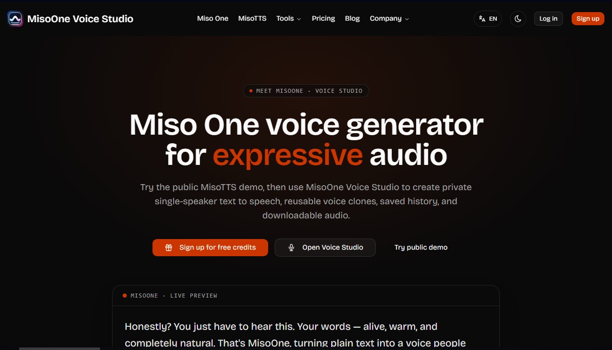 Miso One Voice Generator screenshot 1