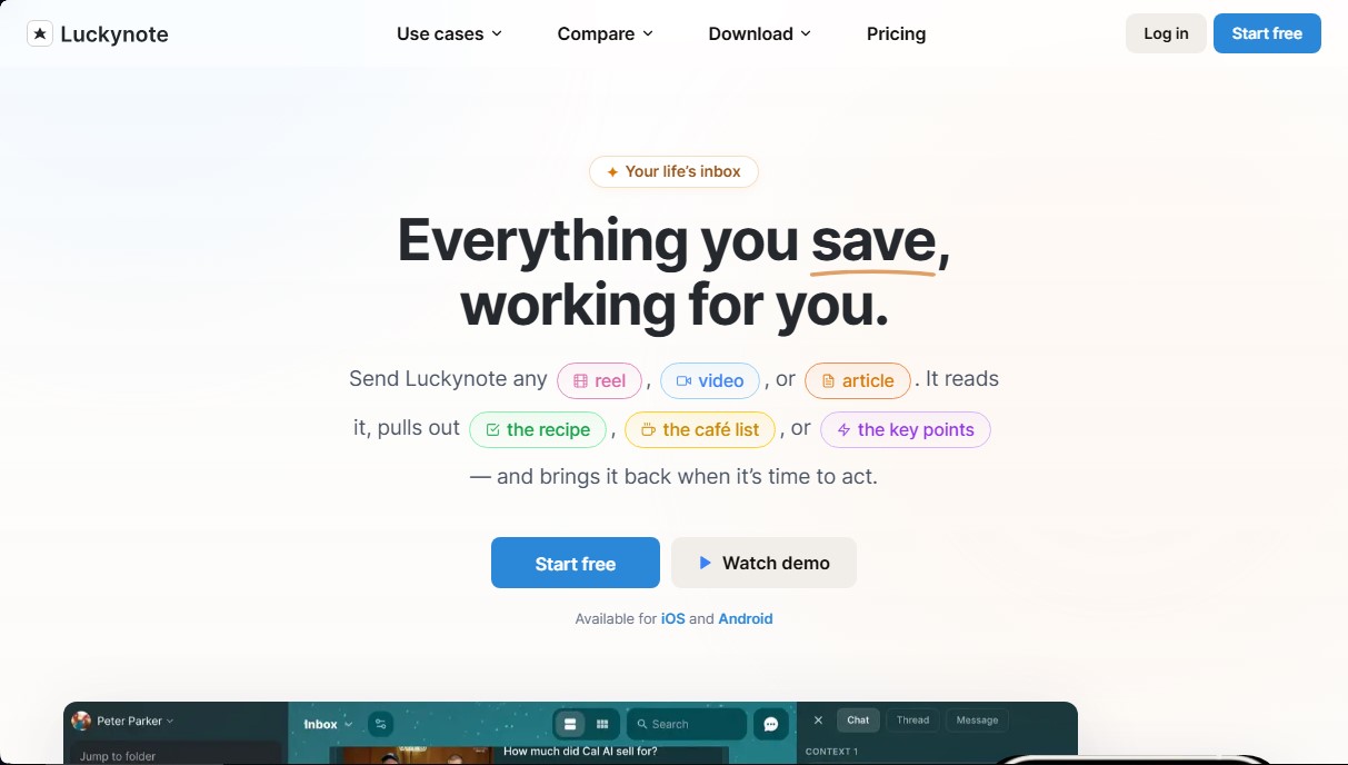 Luckynote screenshot 1