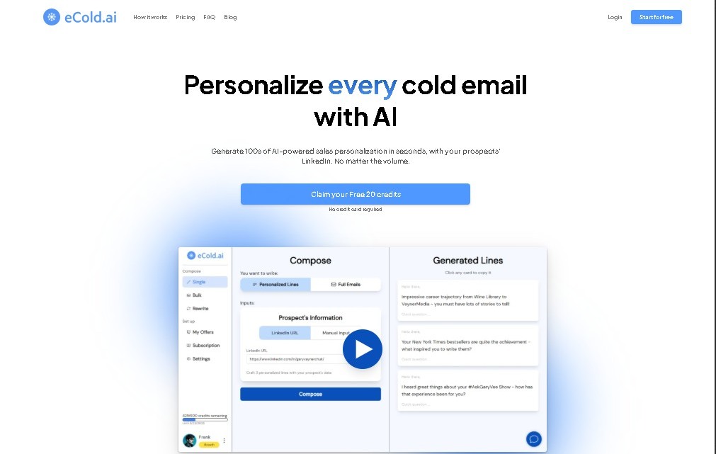 eCold.ai screenshot 1
