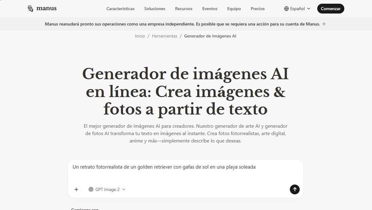 Image Generator by Manus screenshot 1