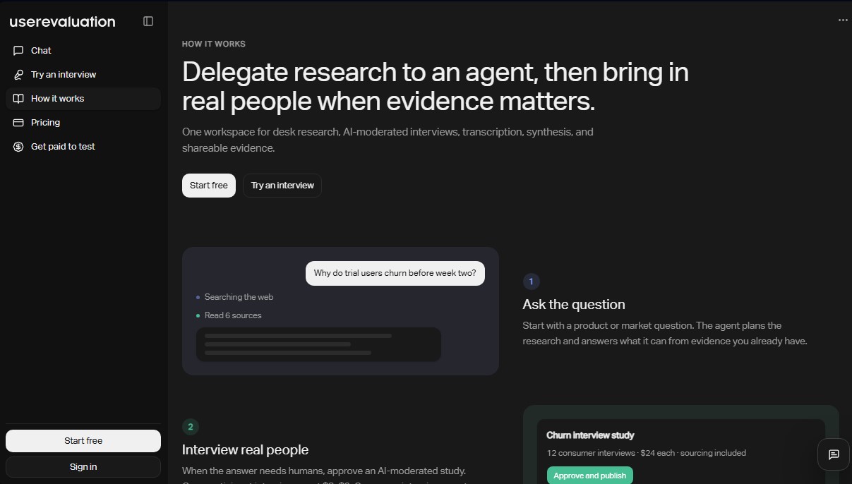 User Evaluation screenshot 1