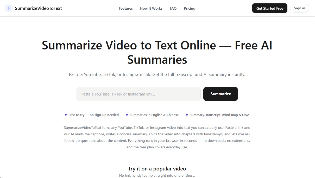 Summarize Video to Text screenshot 1