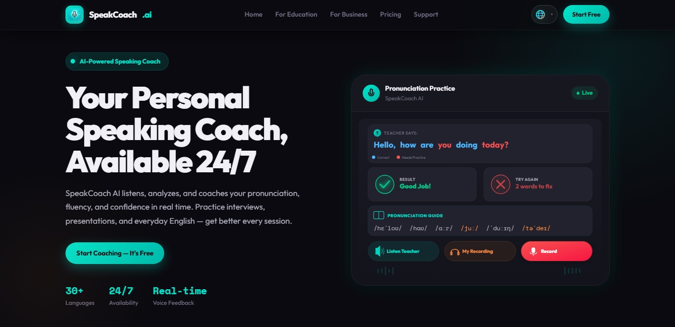 SpeakCoach AI screenshot 1