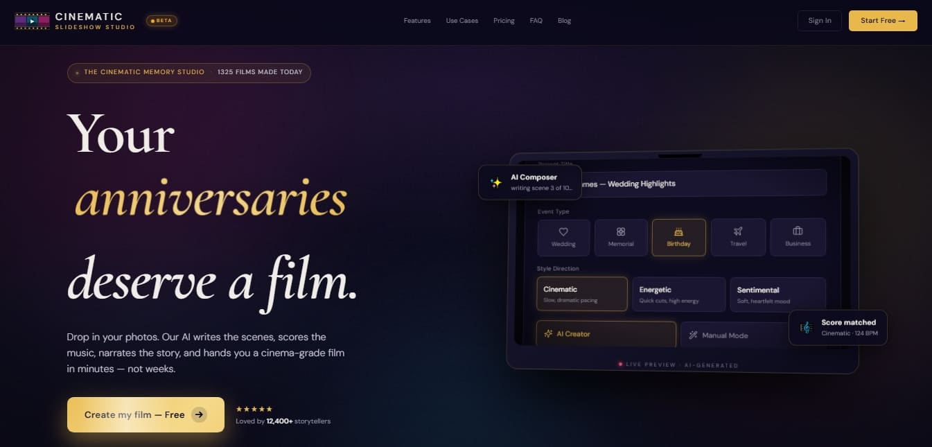 Cinematic Slideshow Studio screenshot 1