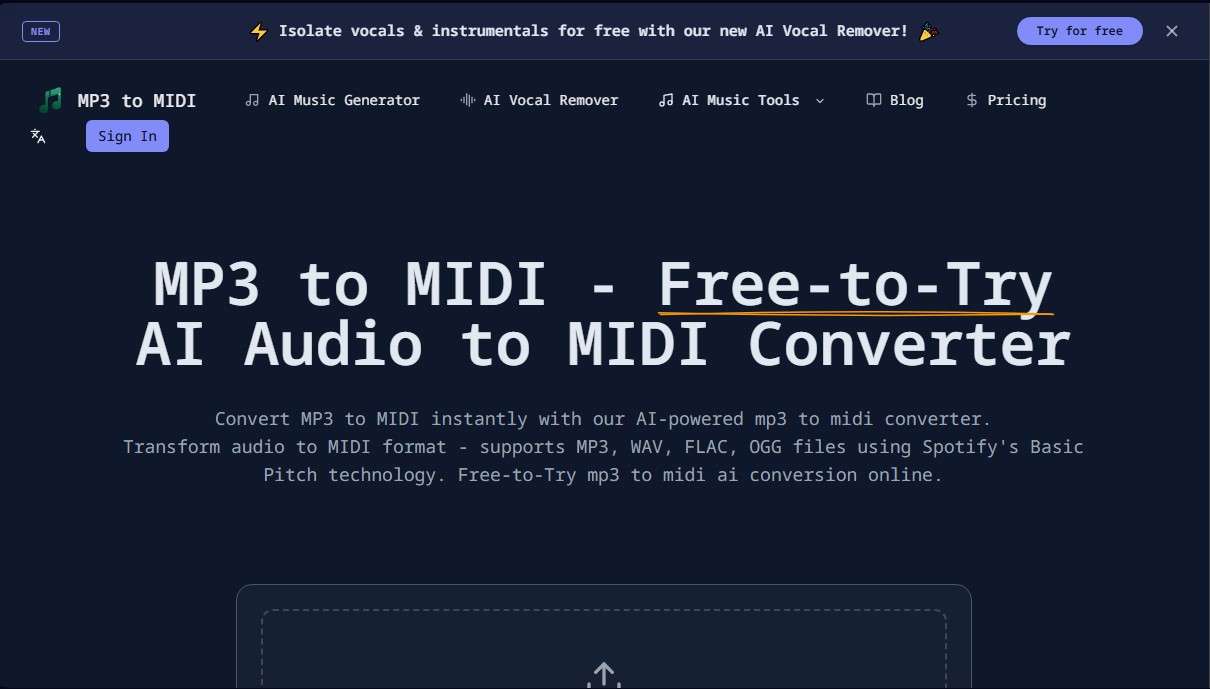MP3 to MIDI screenshot 1