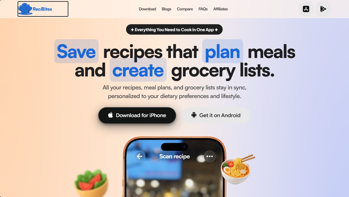 ReciBites: Recipe Meal Planner screenshot 1