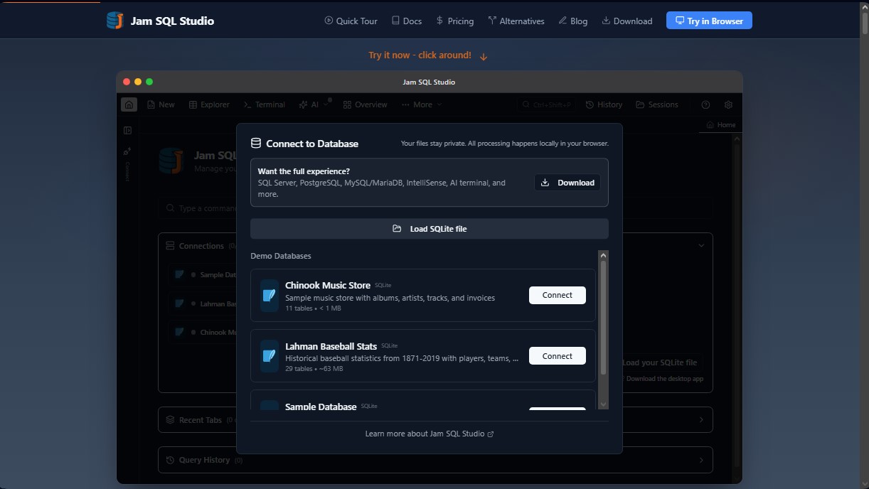 Jam SQL Studio screenshot 1