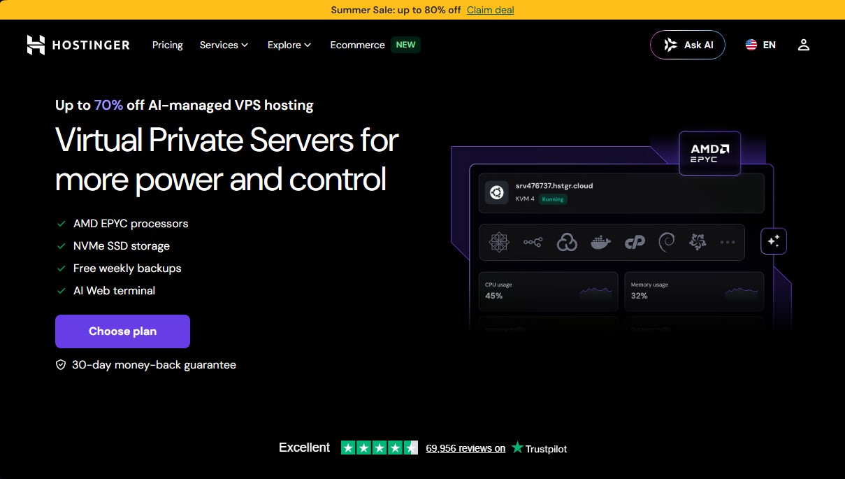VPS Hosting | Hostinger screenshot 1