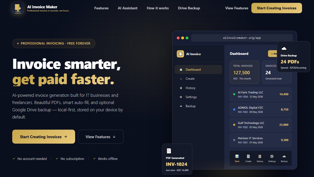 AI Invoice Maker screenshot 1