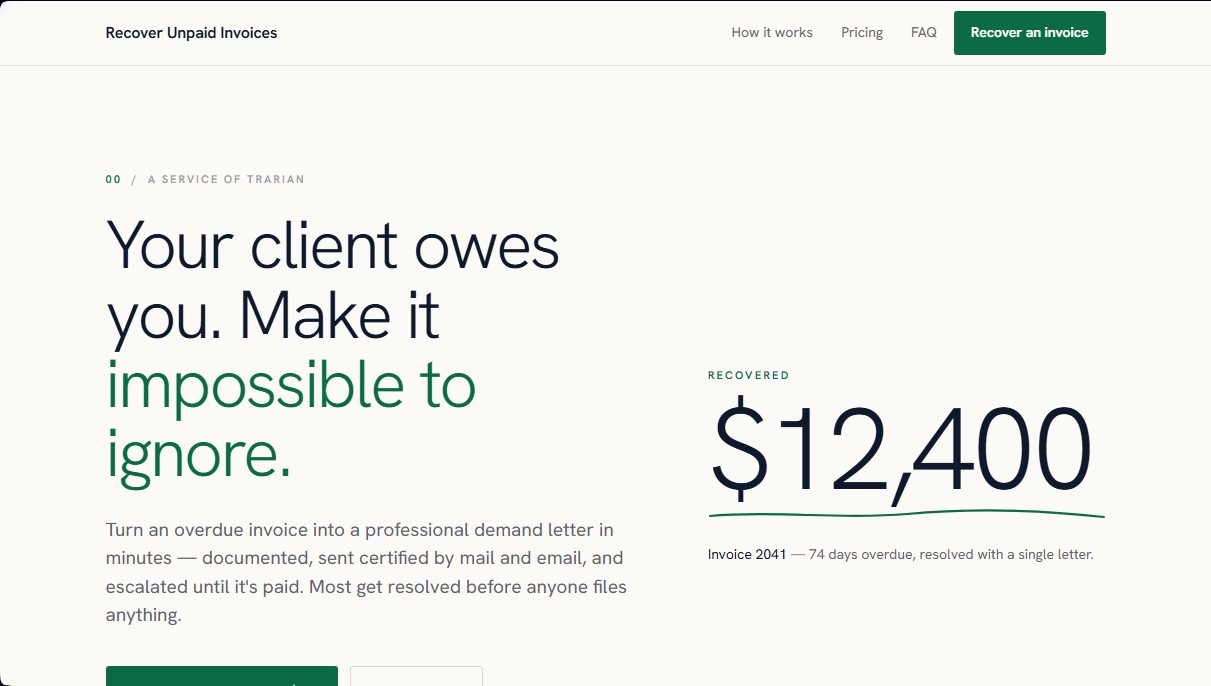 Recover Unpaid Invoices screenshot 1