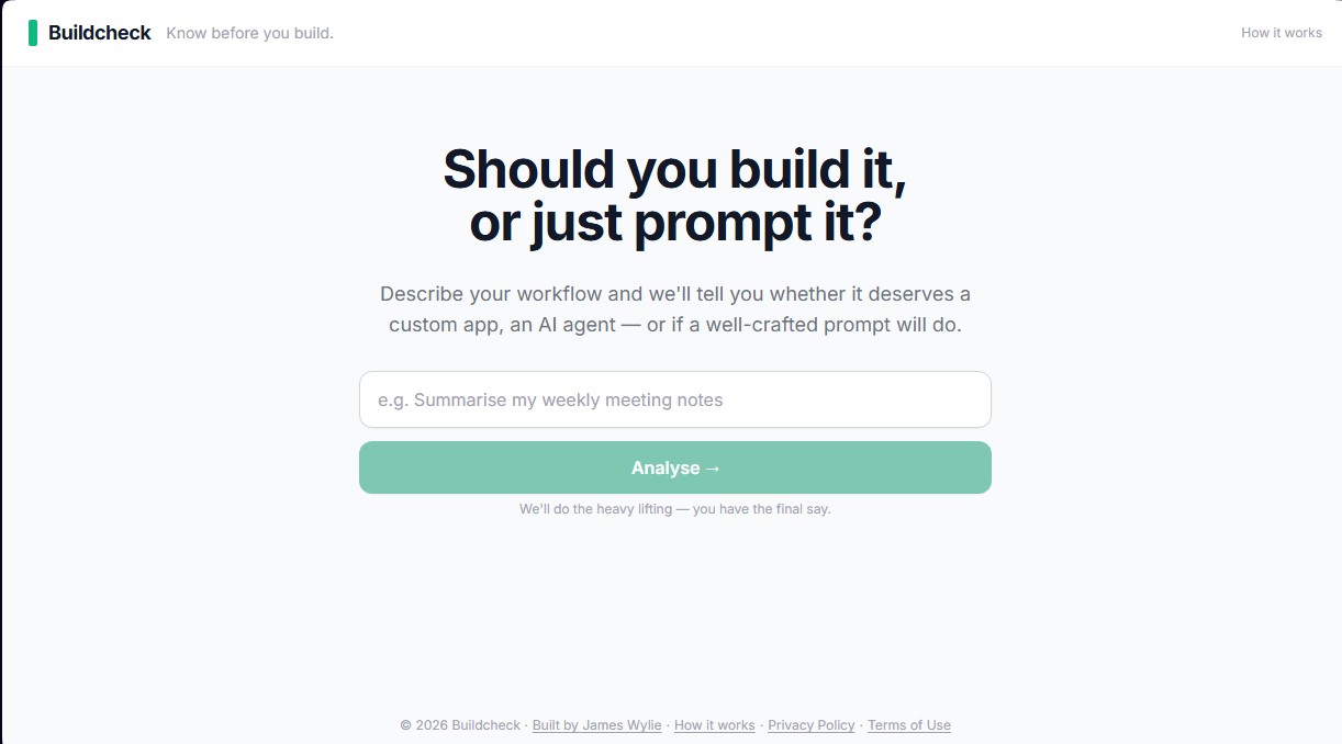 BuildCheck screenshot 1