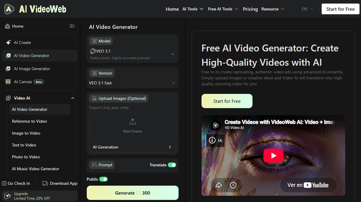 VideoWeb Video Generator screenshot 1
