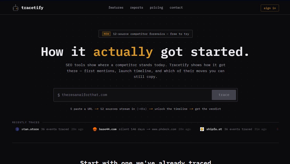 Tracetify screenshot 1