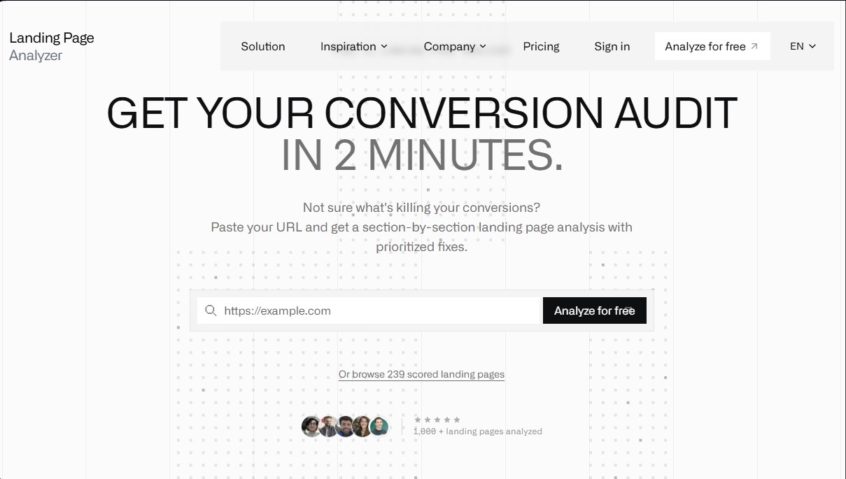 Landing Page Analyzer screenshot 1