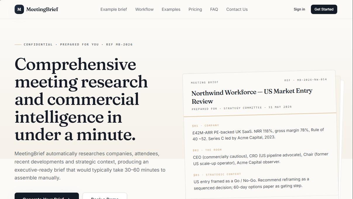 MeetingBrief screenshot 1