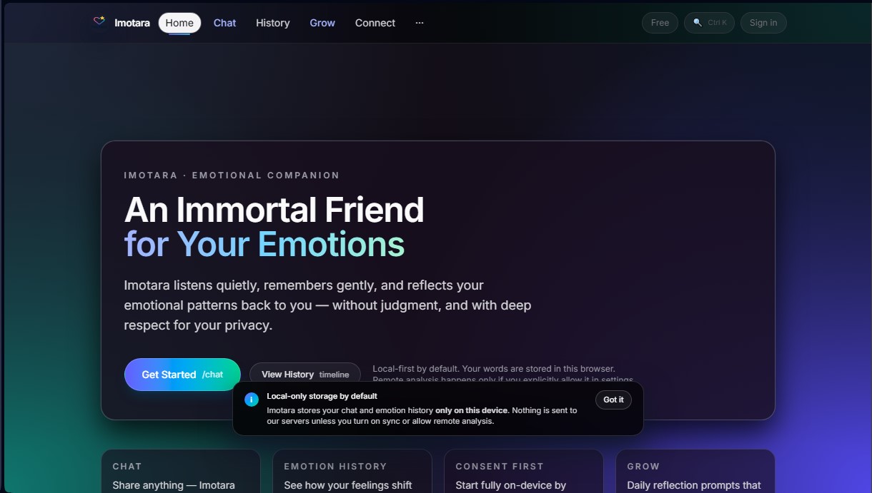 Imotara screenshot 1