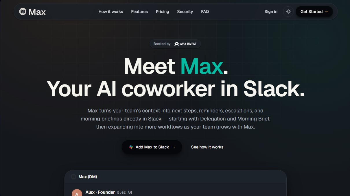Max: AI Coworker in Slack screenshot 1