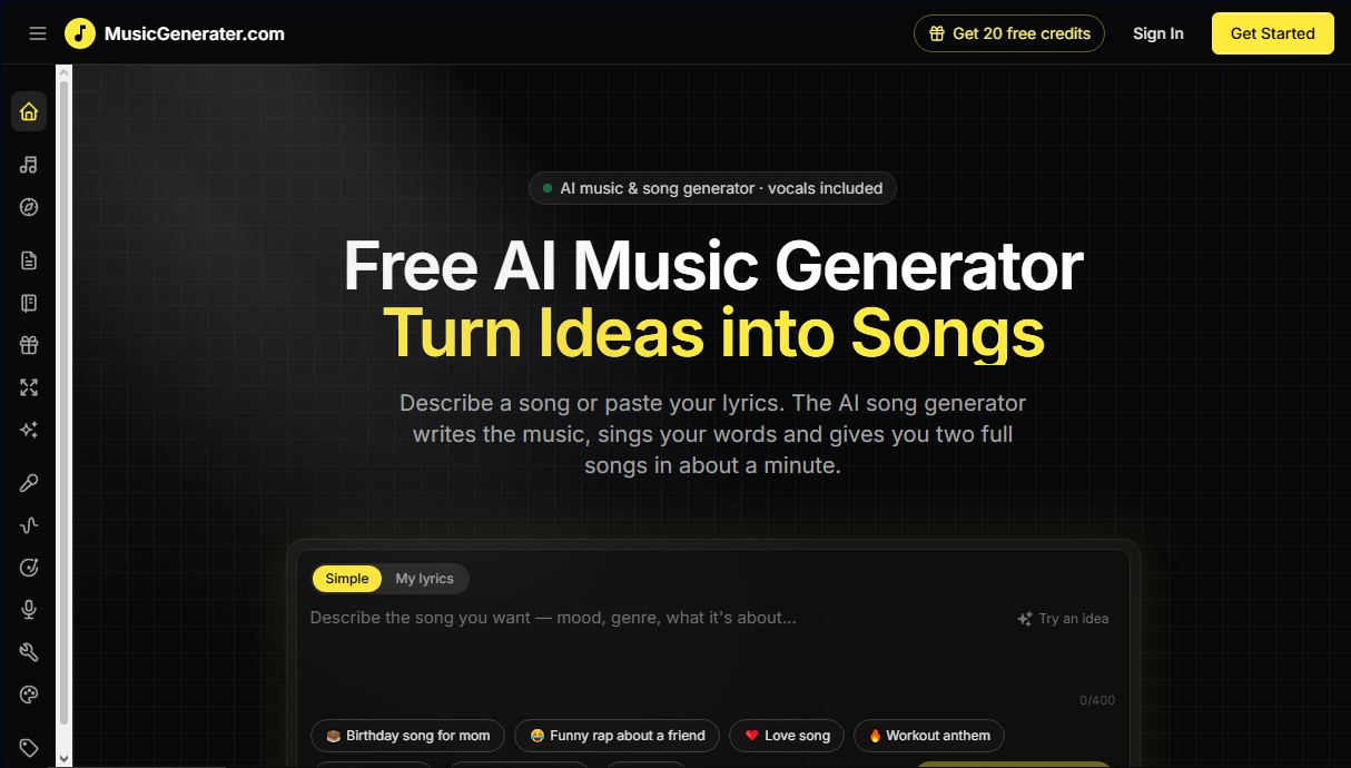 MusicGenerater.com screenshot 1